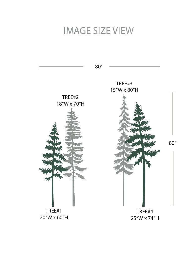Pine Trees III Wall Decals, Kid's Room Wall Decals, Kid's Room Wall Stickers, Baby Nursery Wall Decal, Nursery Design | pinknbluebaby.com