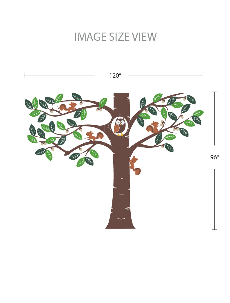 Giant Tree With Small Animals - Size Kids Wall Decals