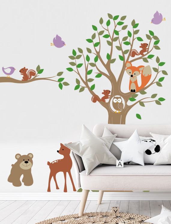 adorable animal wall decal