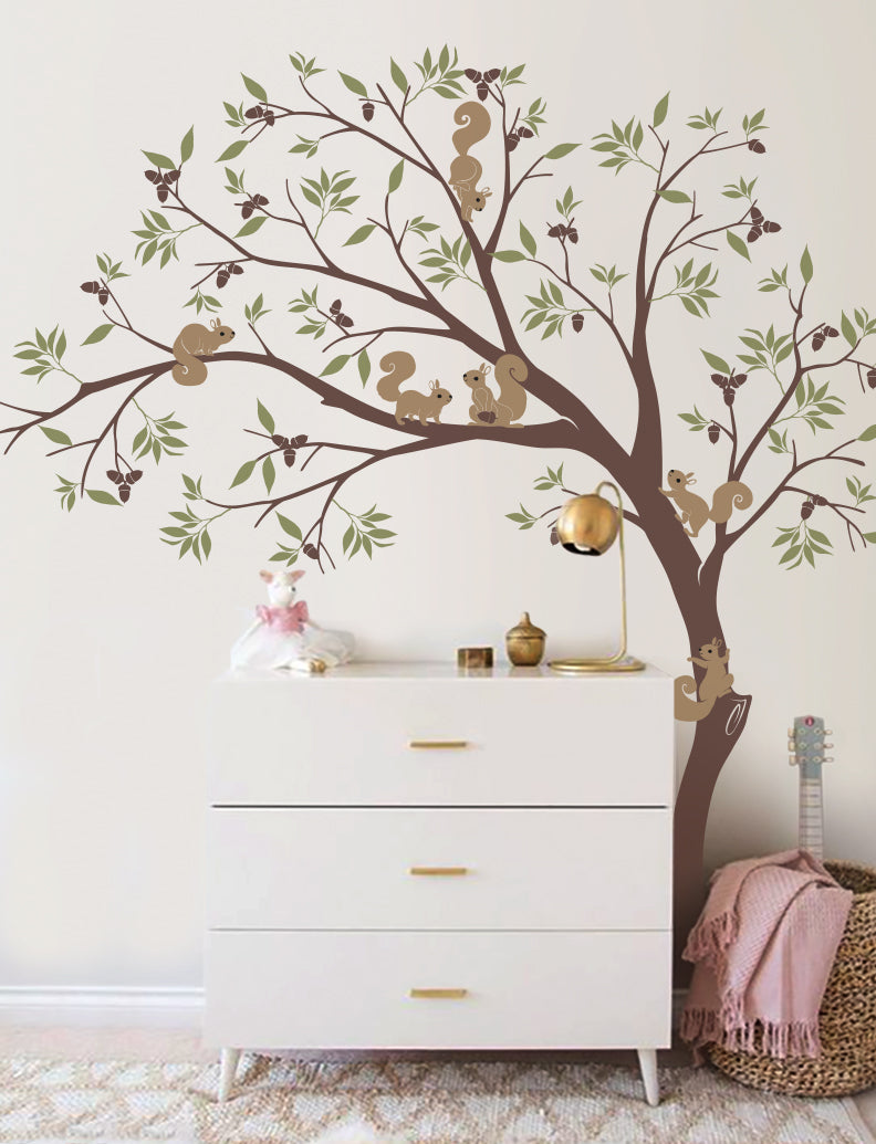 Squirrels Tree Wall Decal