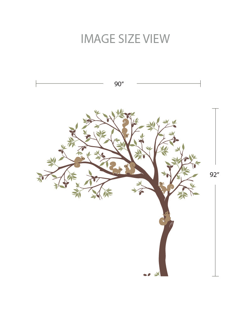 Squirrels Tree Wall Decal