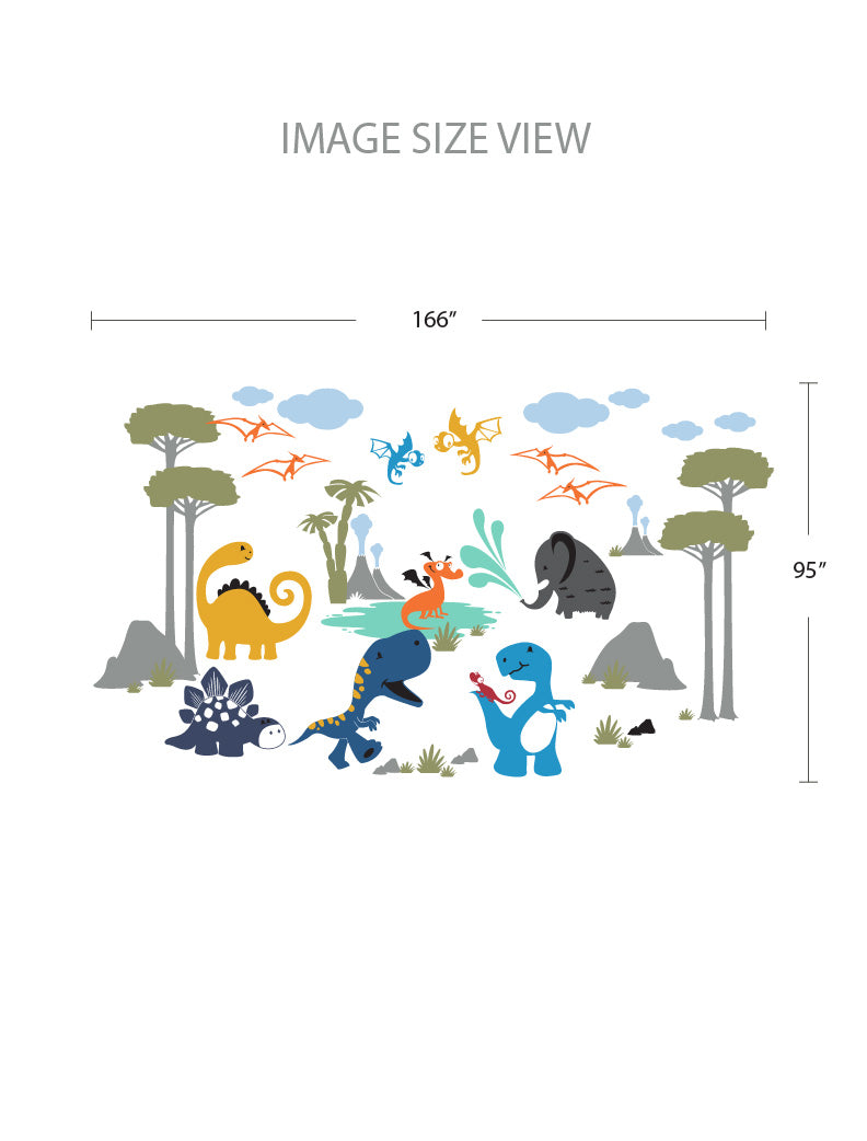 Dinosaur Playroom - Size Kids Wall Decals