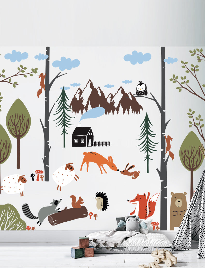 Forest Animals Friends Playroom Kids Wall Decals