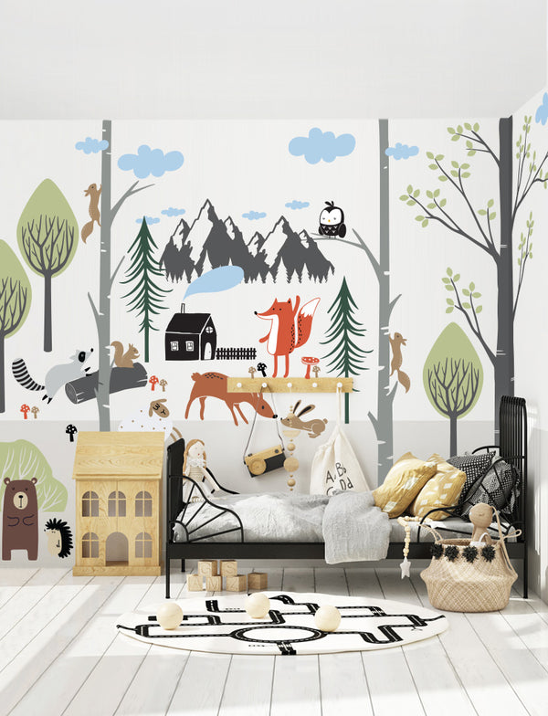 Forest Animals Friends Playroom Kids Wall Decals