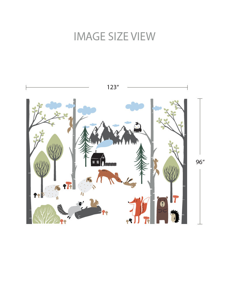 Forest Animals Friends Playroom - Size Kids Wall Decals