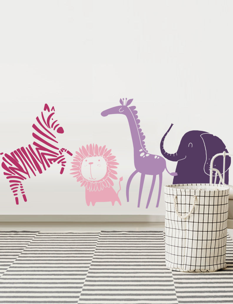 Safari Animals Removable Kids Wall Decals