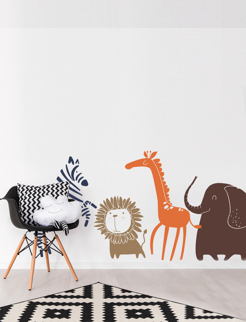 Safari Animals Removable Kids Wall Decals