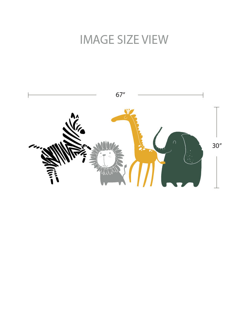 Safari Animals Removable - Size - Kids Wall Decals