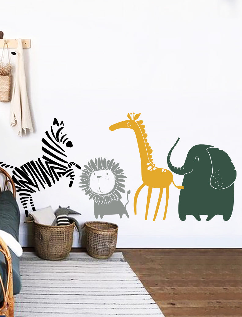 Safari Animals Removable Kids Wall Decals