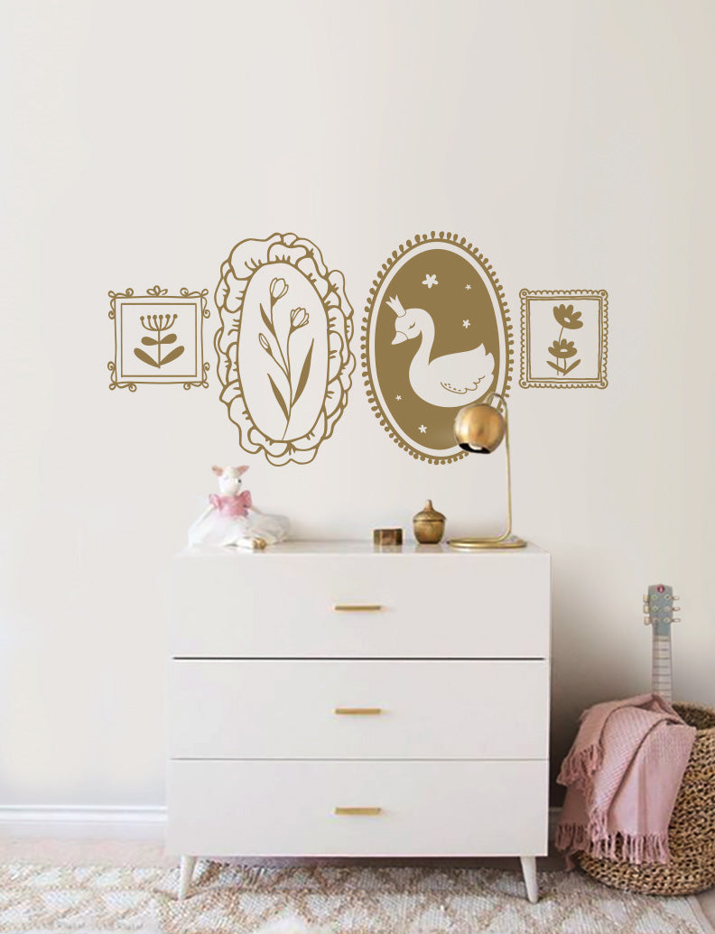 Princess Swan Frames Kids Wall Decals