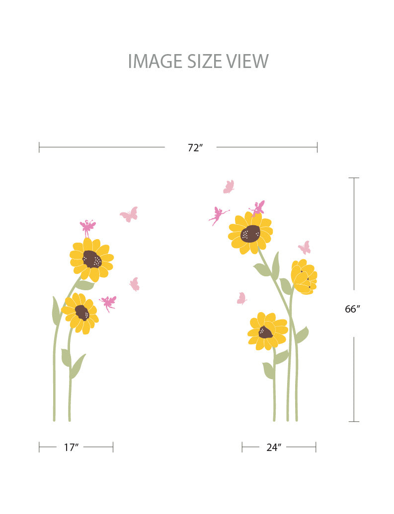 Sun Flowers -Size - Kids Wall Decals