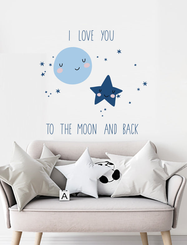 I Love You To The Moon And Back Kids Wall Decals