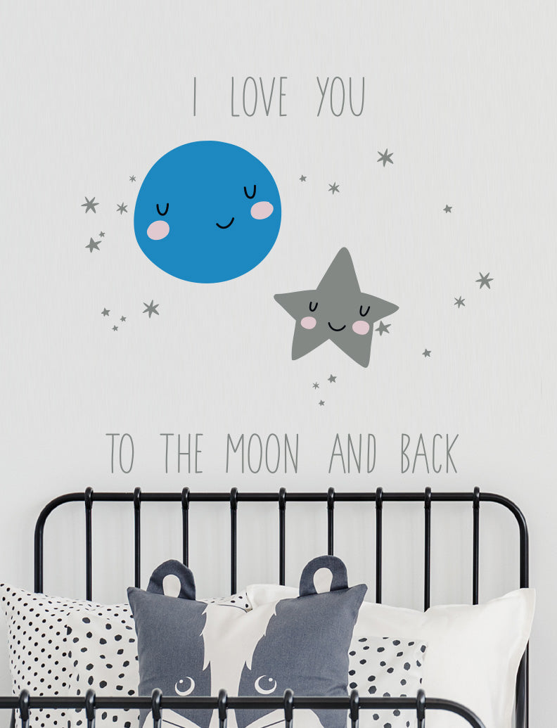 I Love You To The Moon And Back Kids Wall Decals