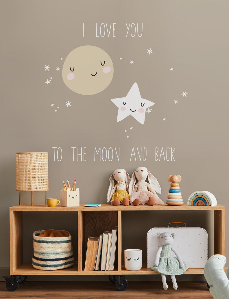 I Love You To The Moon And Back Kids Wall Decals