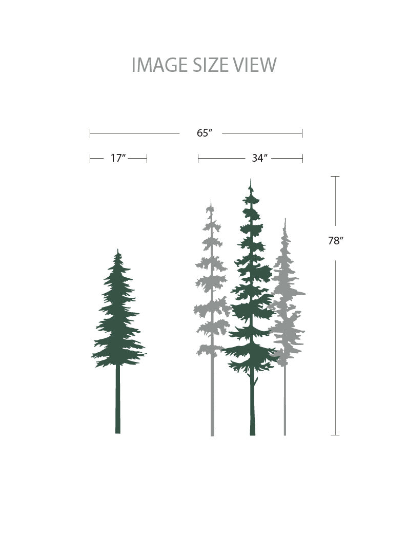 4 Pine Trees Wall Decal, Tree Wall Decal Sticker, Baby Nursery Wall Decal, Nursery Design | pinknbluebaby.com
