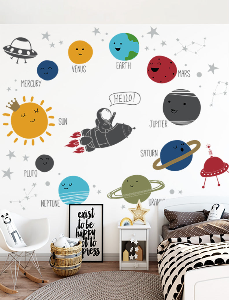 Space Solar System Kids Wall Decals