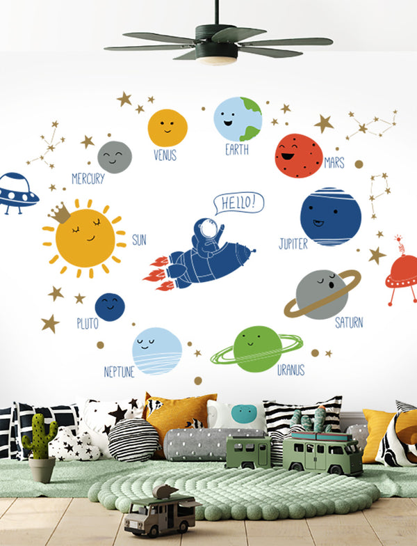 Space Solar System Kids Wall Decals