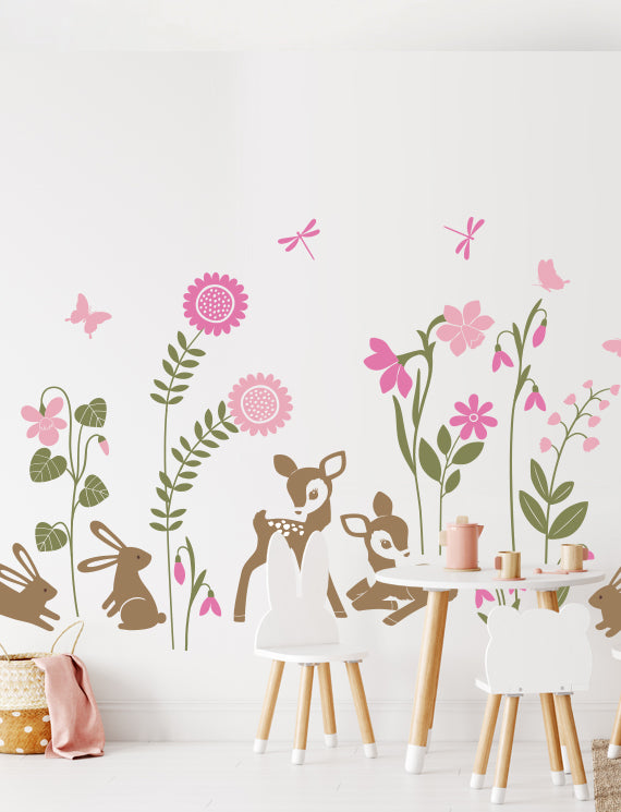 Fawns And Bunnies Wall Decal