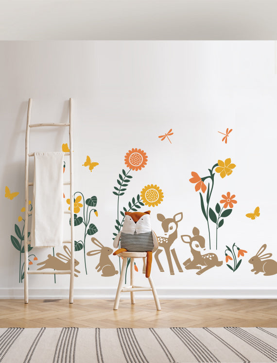 Fawns And Bunnies Wall Decal
