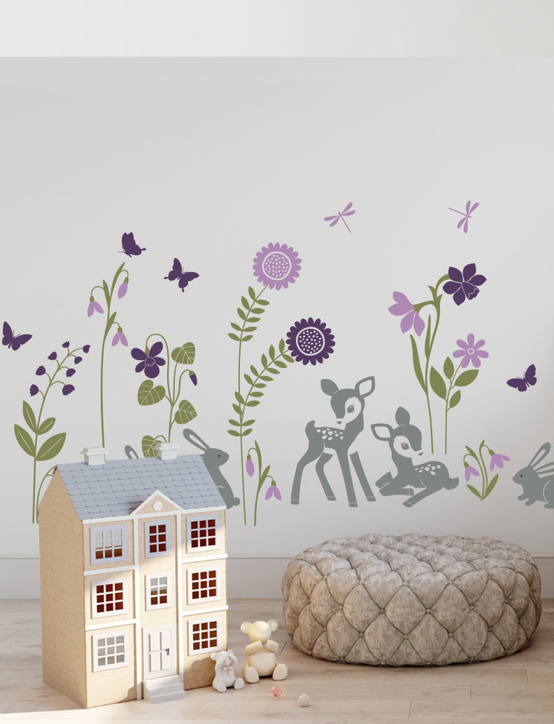 Fawns And Bunnies Wall Decal