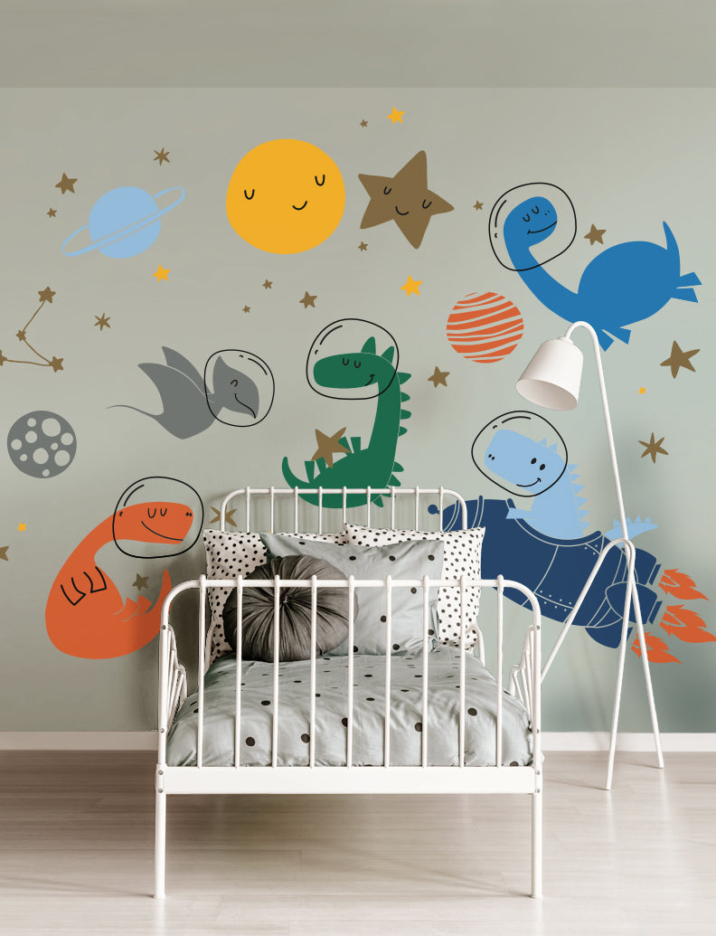 Dino Space Kids Wall Decal