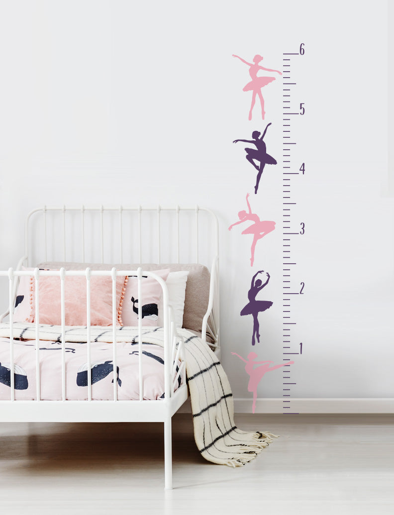 Big Girl's Growth Chart Kids Wall Decals