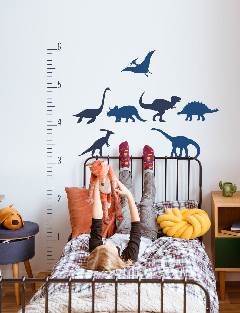 Dinosaurs Growth Chart Kids Wall Decals