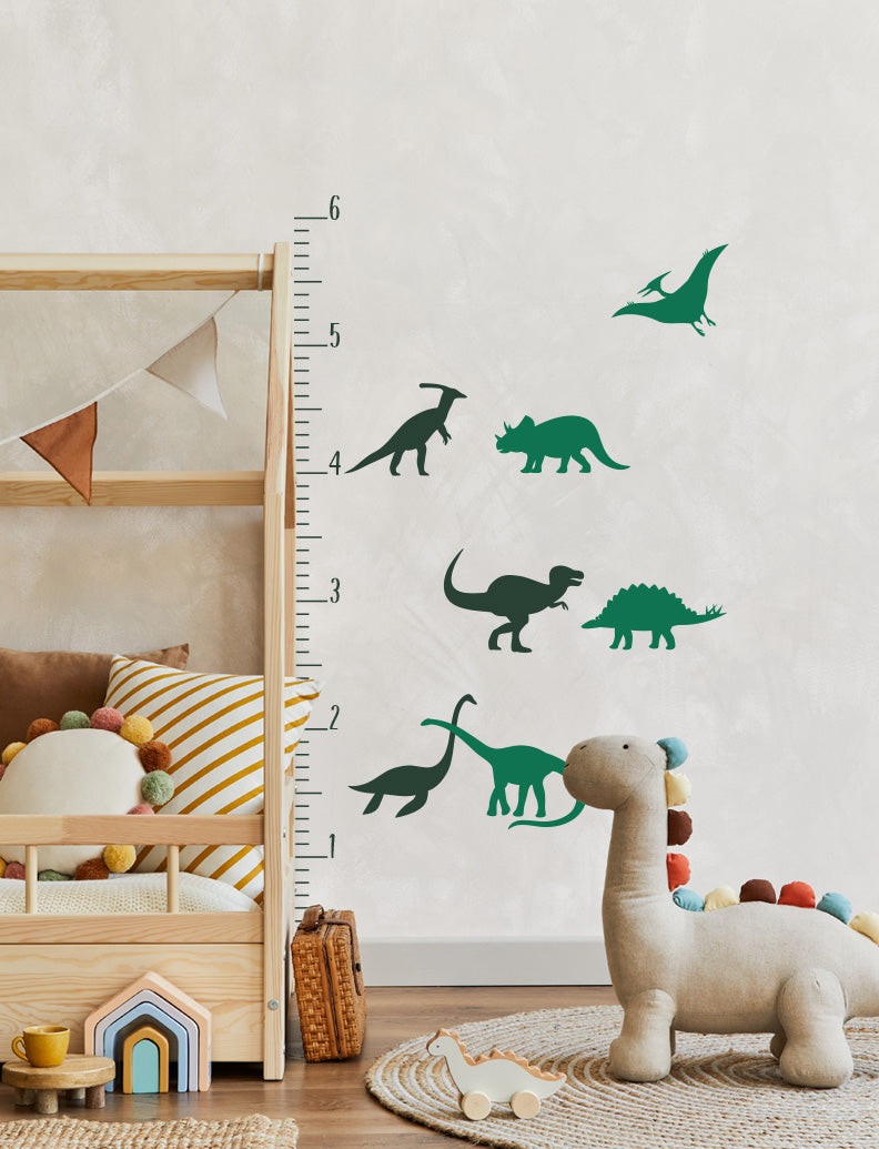 Dinosaurs Growth Chart Kids Wall Decals