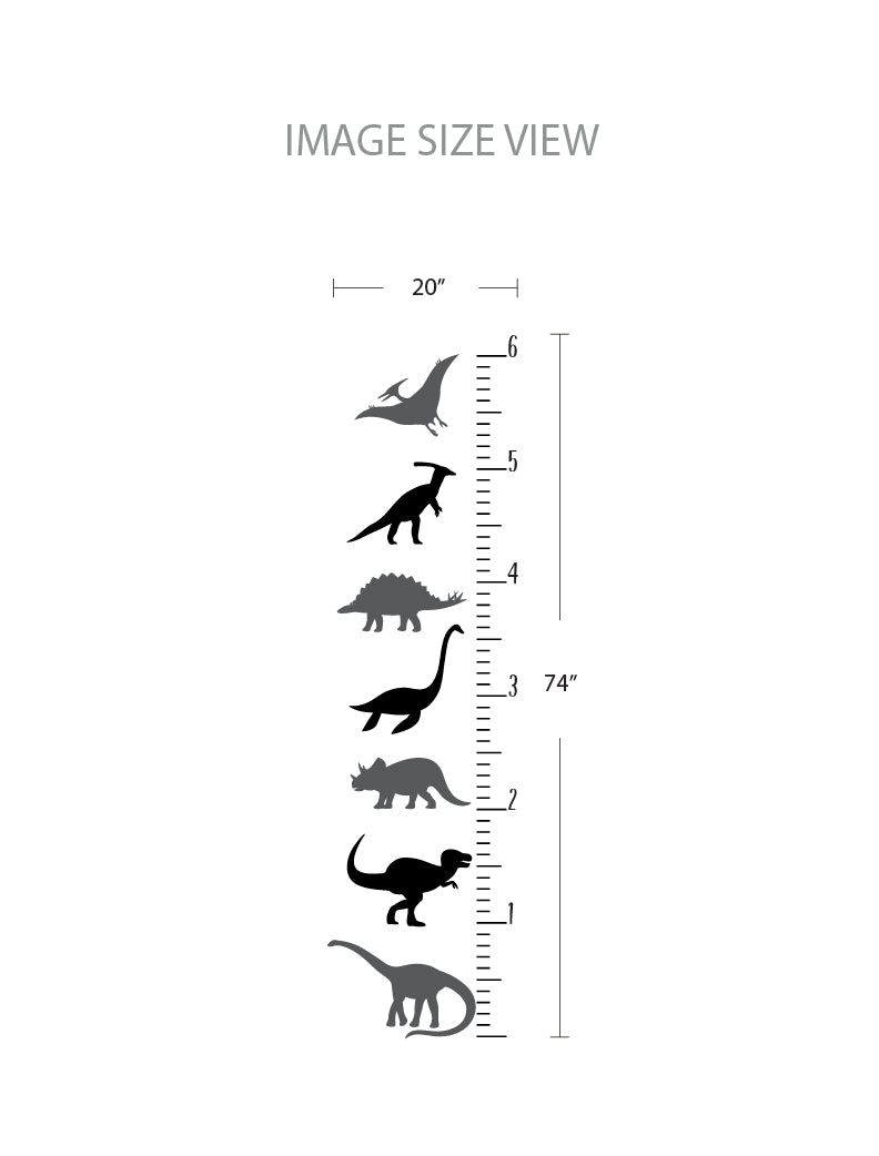 Dinosaurs Growth Chart -Size Kids Wall Decals
