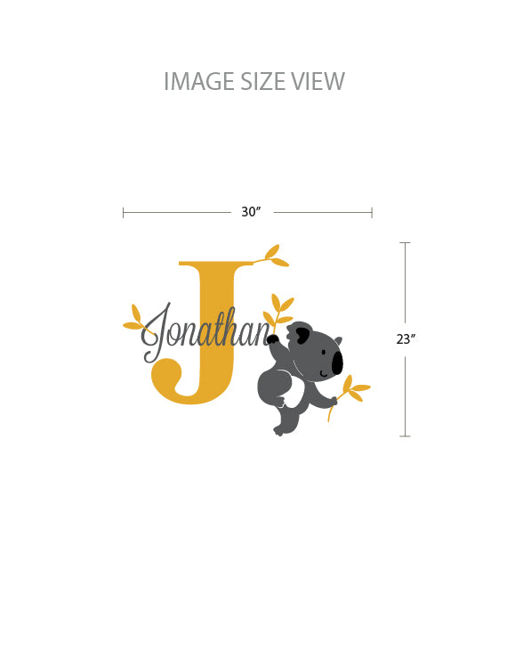 Koala & Custom Name - Size - Kids Wall Decals
