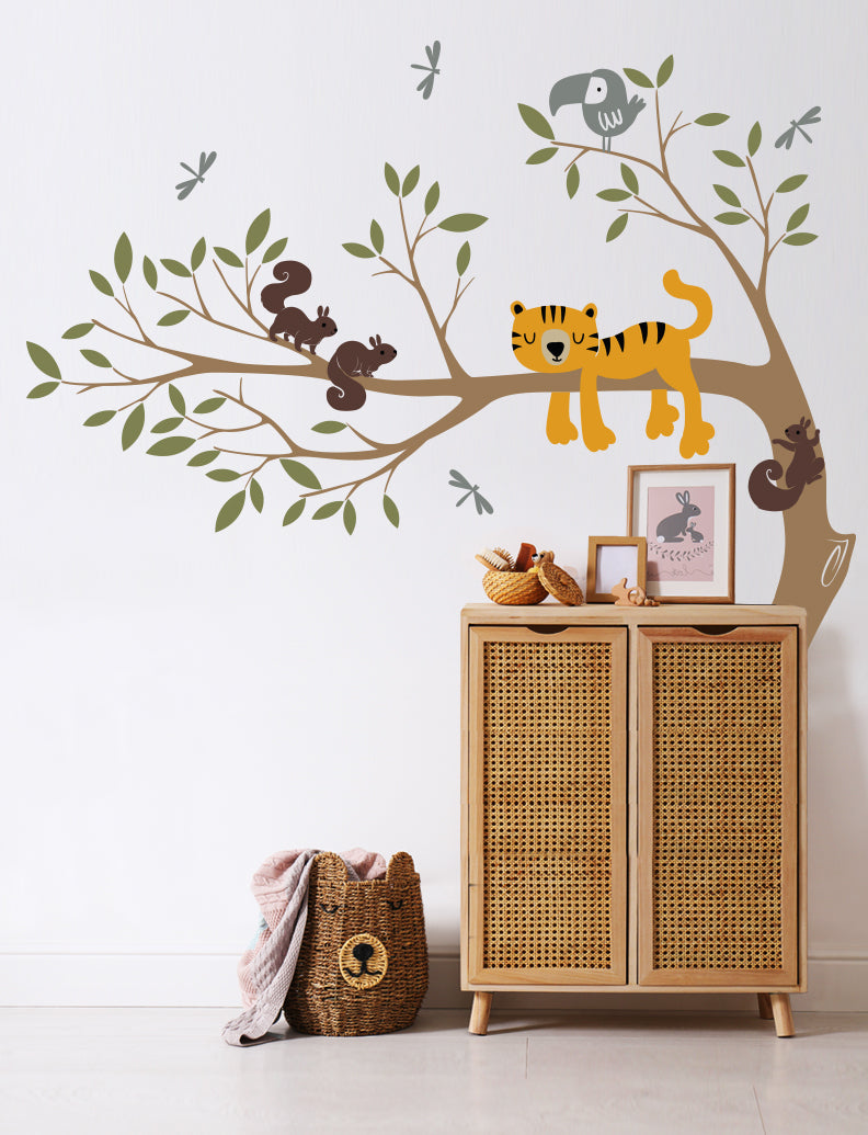 Tiger and Branch Wall Decal