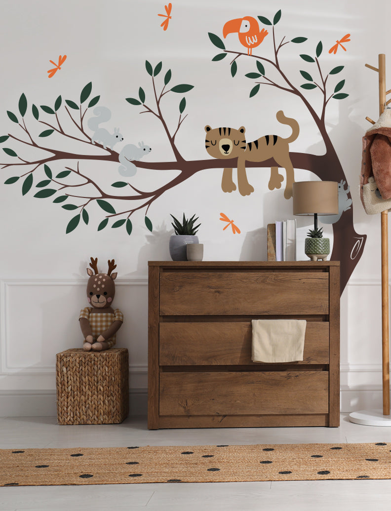 Tiger and Branch Wall Decal