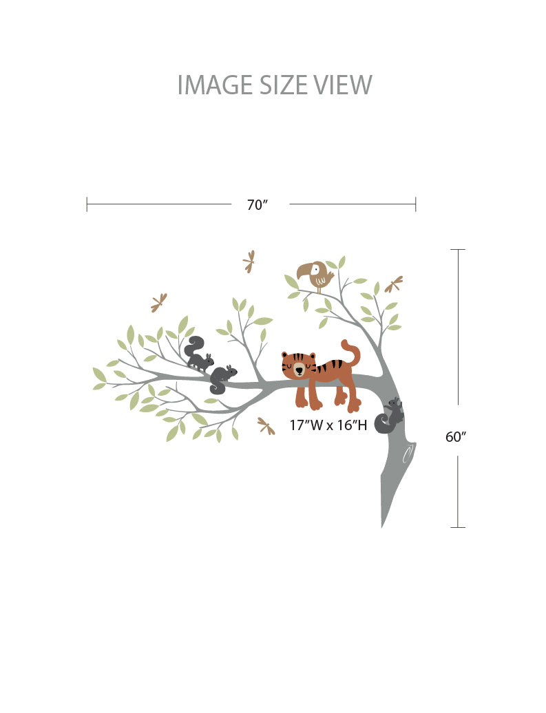 Tiger and Branch Wall Decal