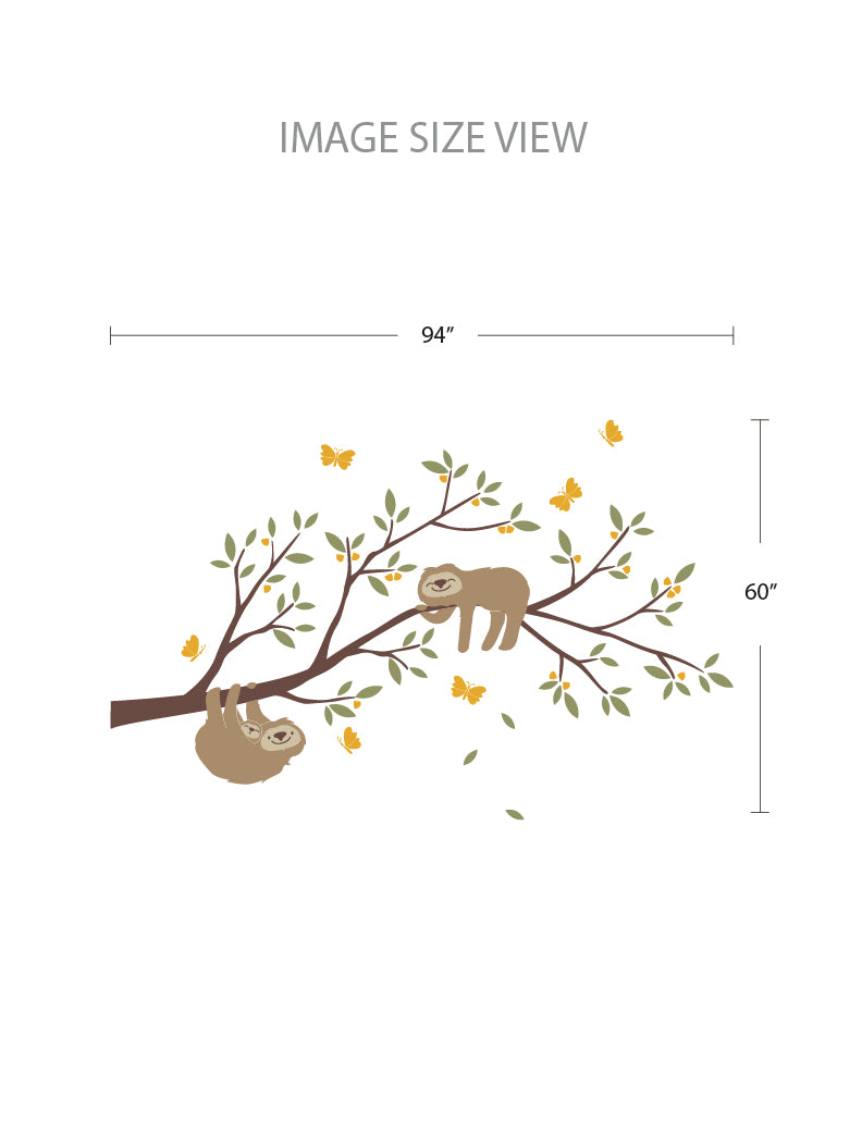 Sloths On The Tree Wall Decal