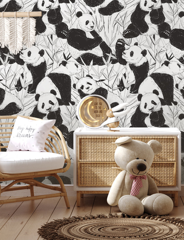Pandas removable wallpaper | PBB