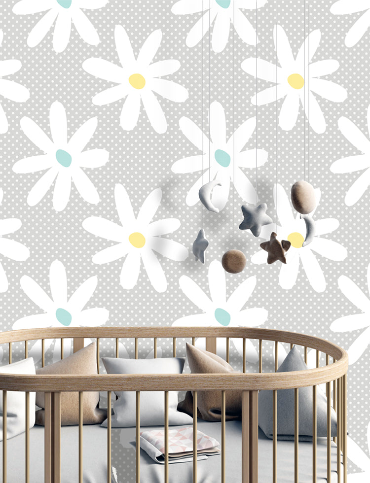 Sweet Daisy Removable Wallpaper | Peel & Stick Fabric Wallpaper