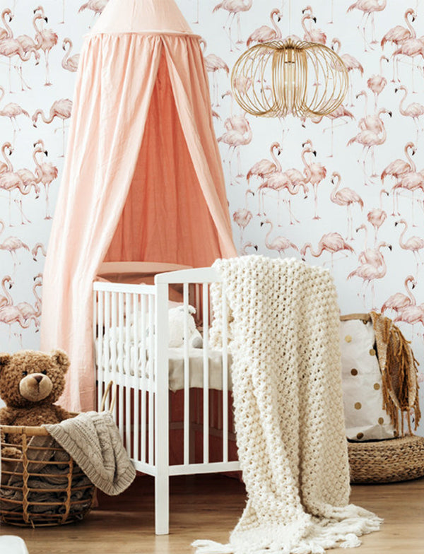 Flamingos Fabric Wallpaper