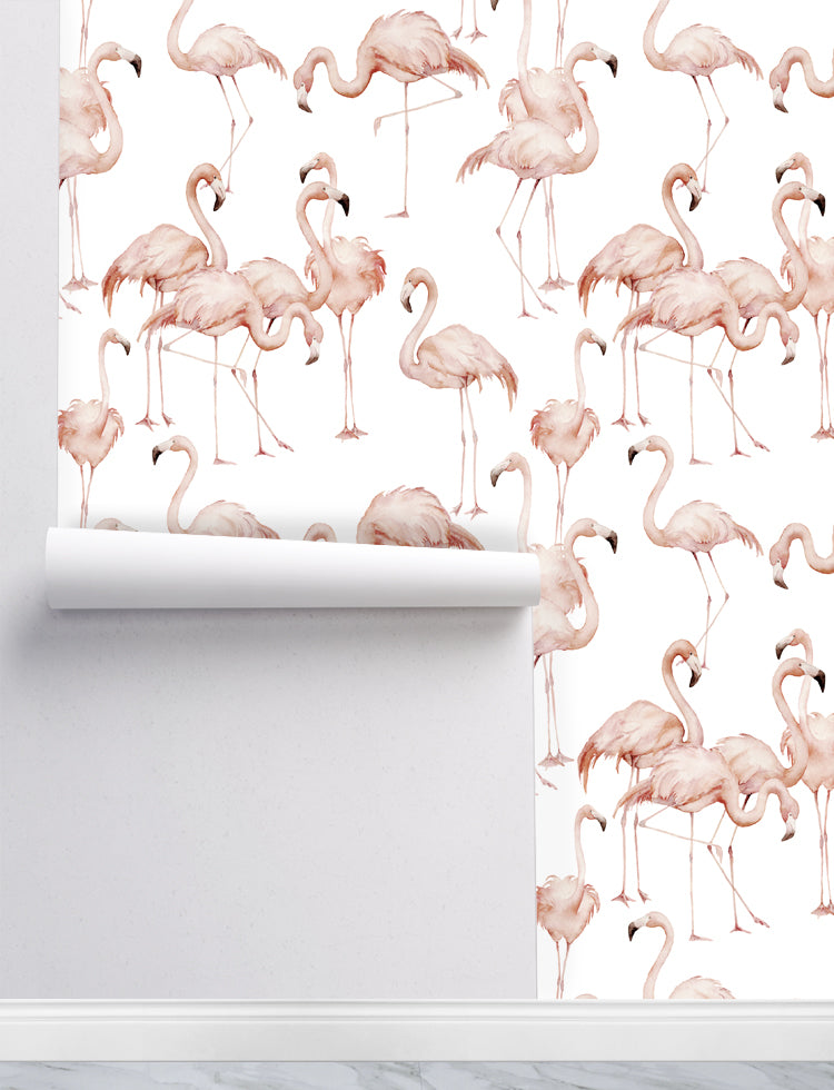 Flamingos Fabric Wallpaper