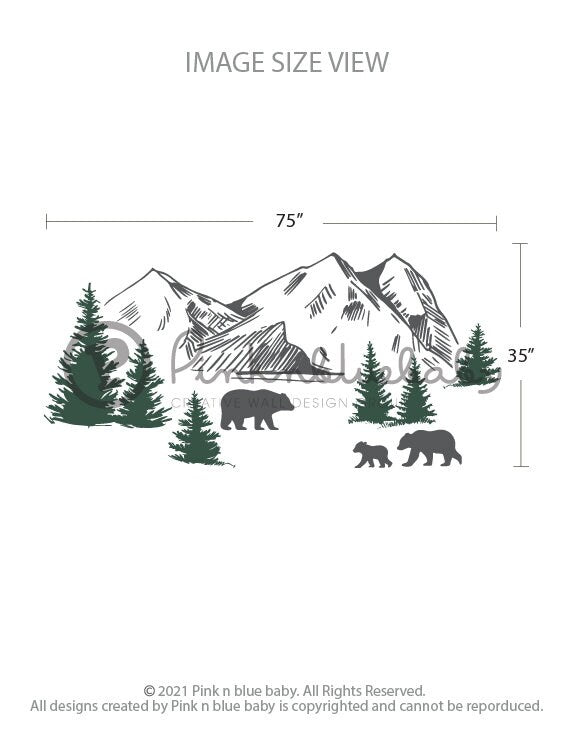 Bears in Mountain Kids Wall Decals