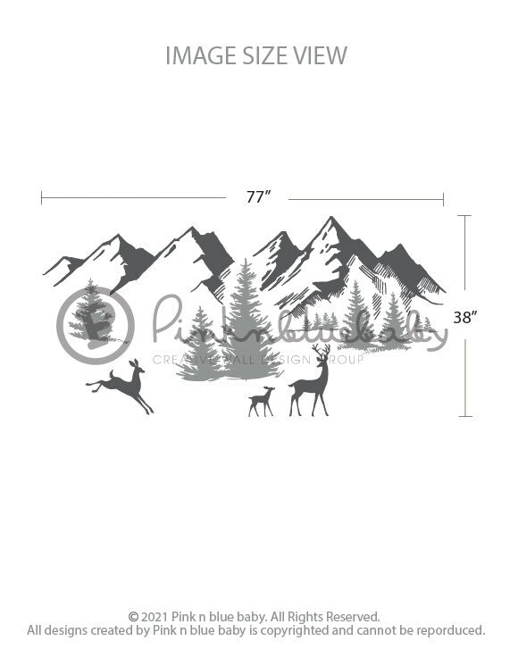 Deers in Mountain-Size Kids Wall Decals