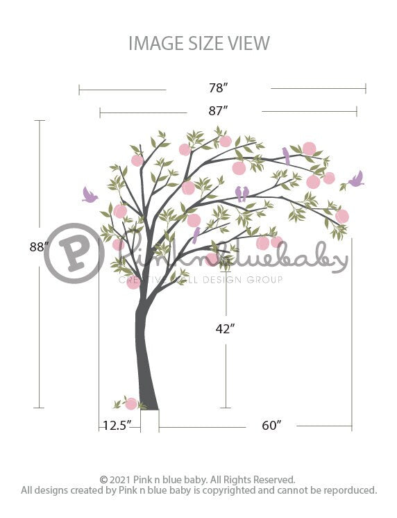 Peach Tree - Size - Kids Wall Decals