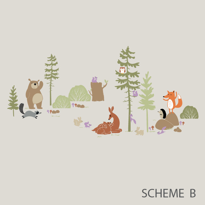 Woodland Animal Friends Kids Wall Decals